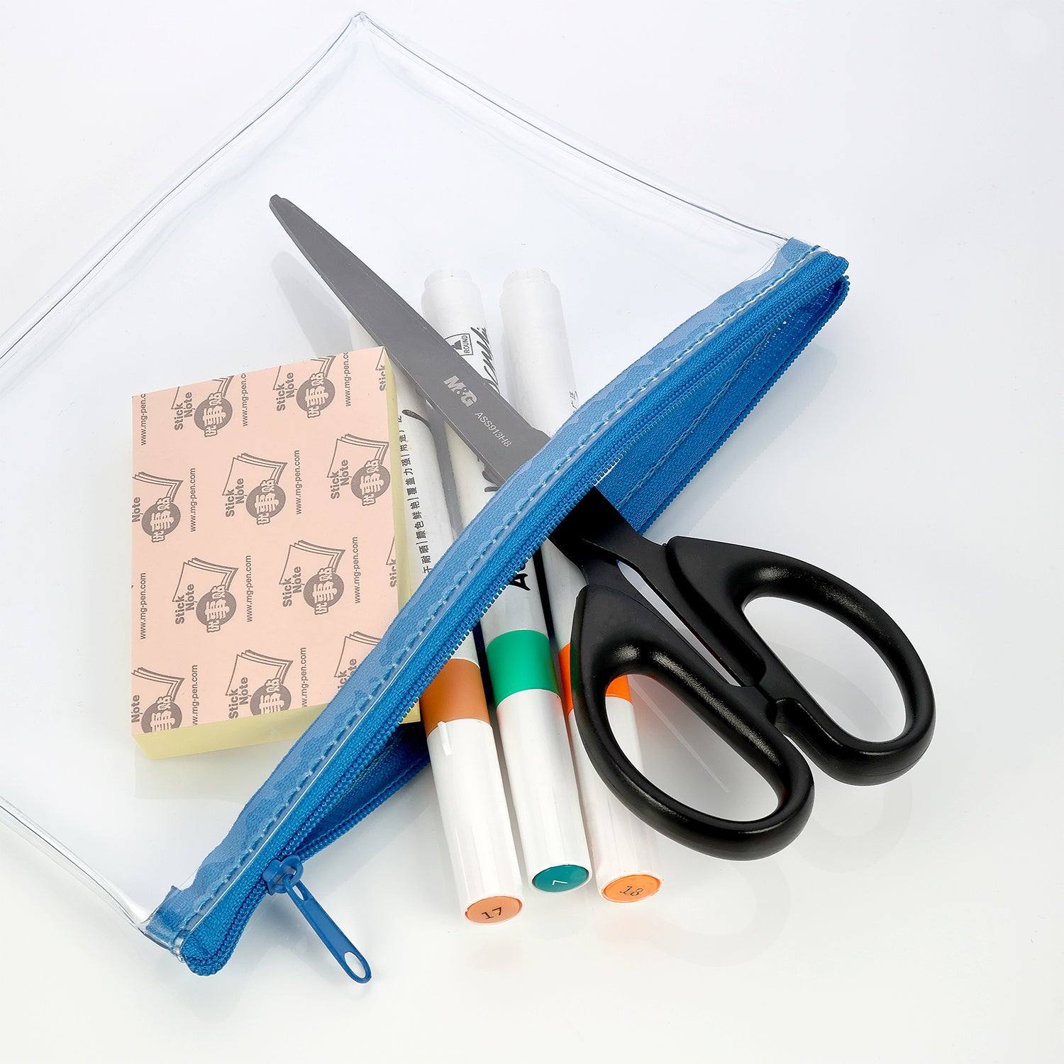 Blue Clear Pencil Case 125 x 200mm