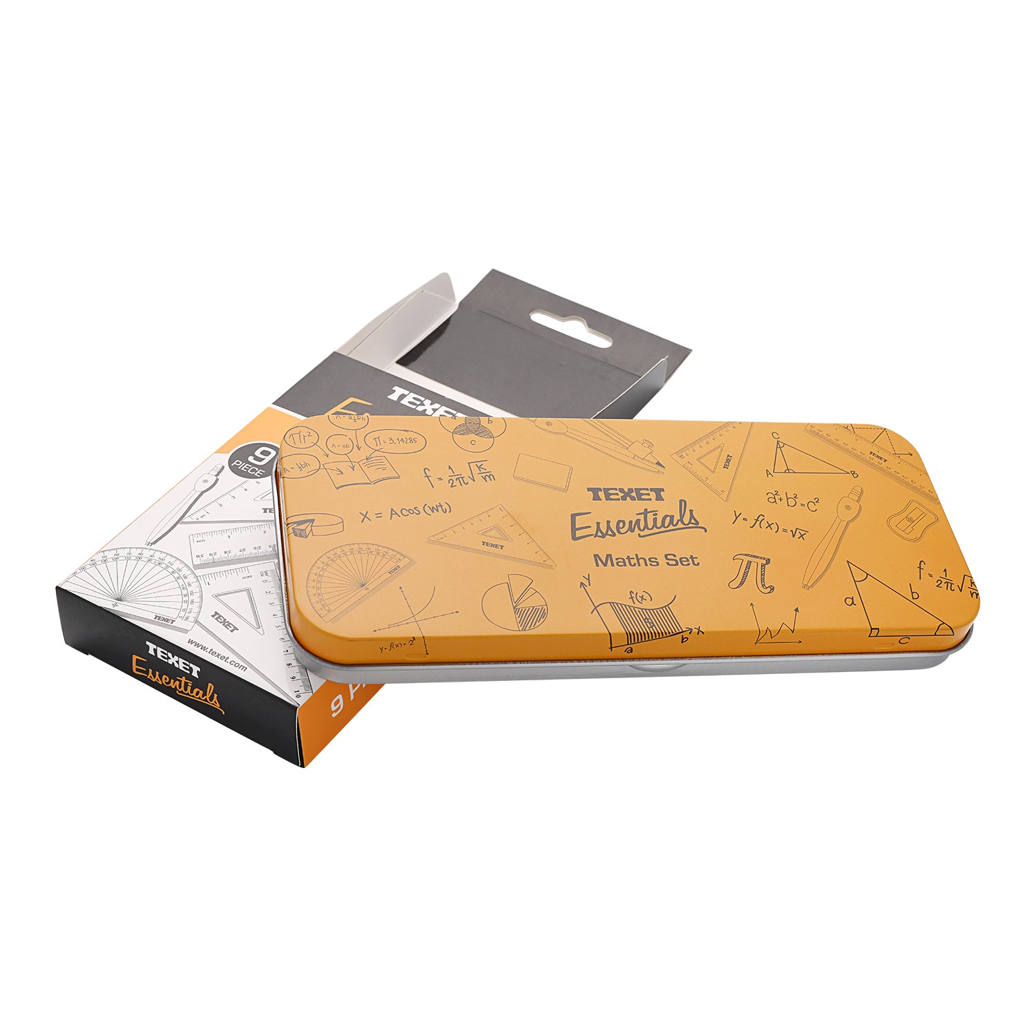 9 Piece Math Set in Metal Tin