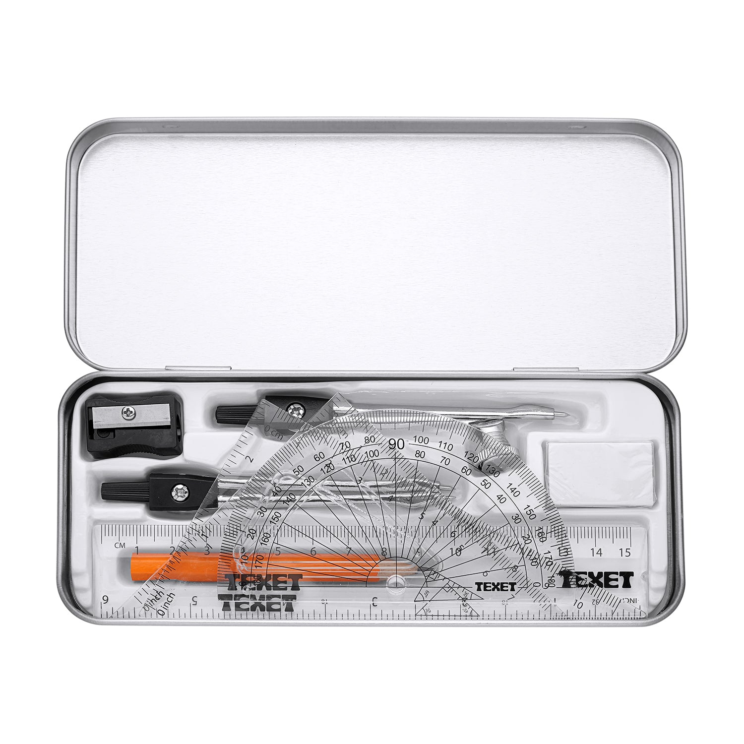 9 Piece Math Set in Metal Tin