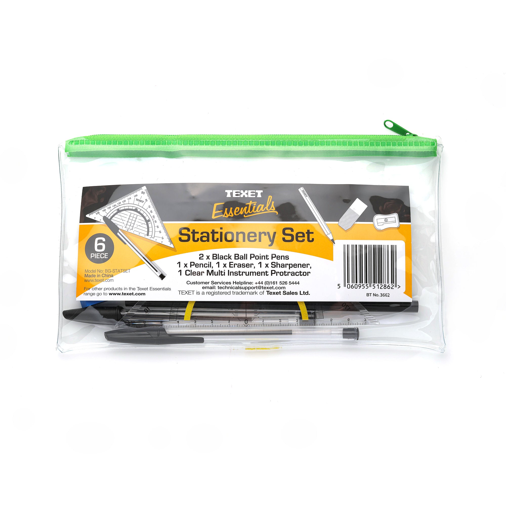 6 Piece Stationery Set Plastic Case