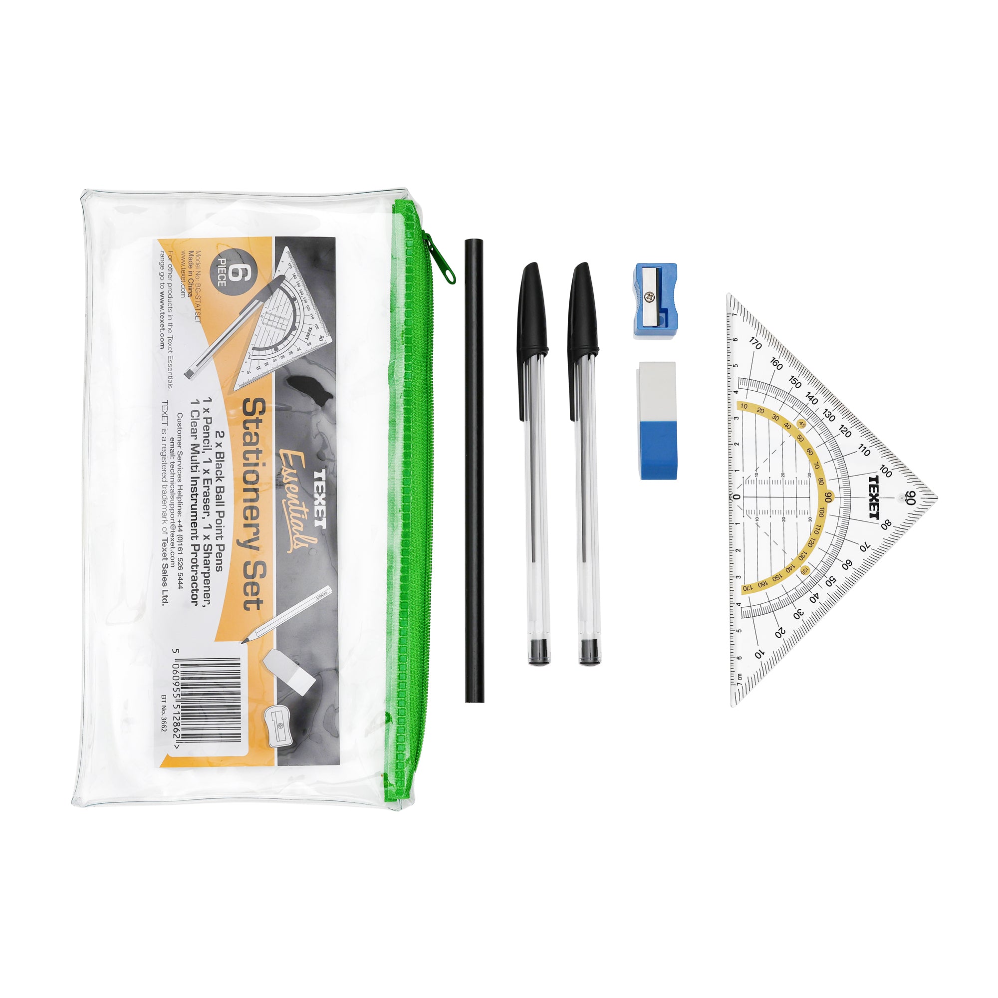 6 Piece Stationery Set Plastic Case