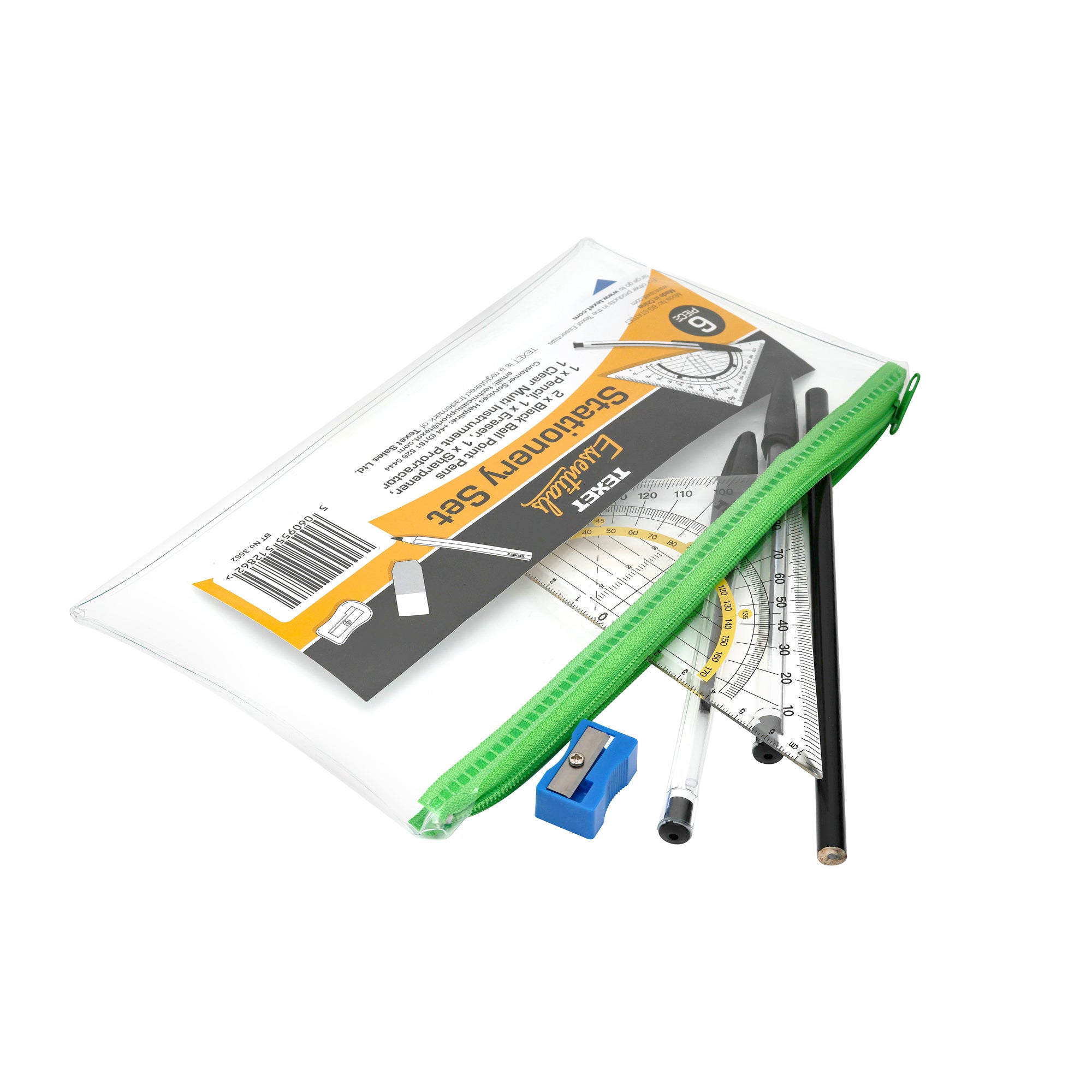 6 Piece Stationery Set Plastic Case