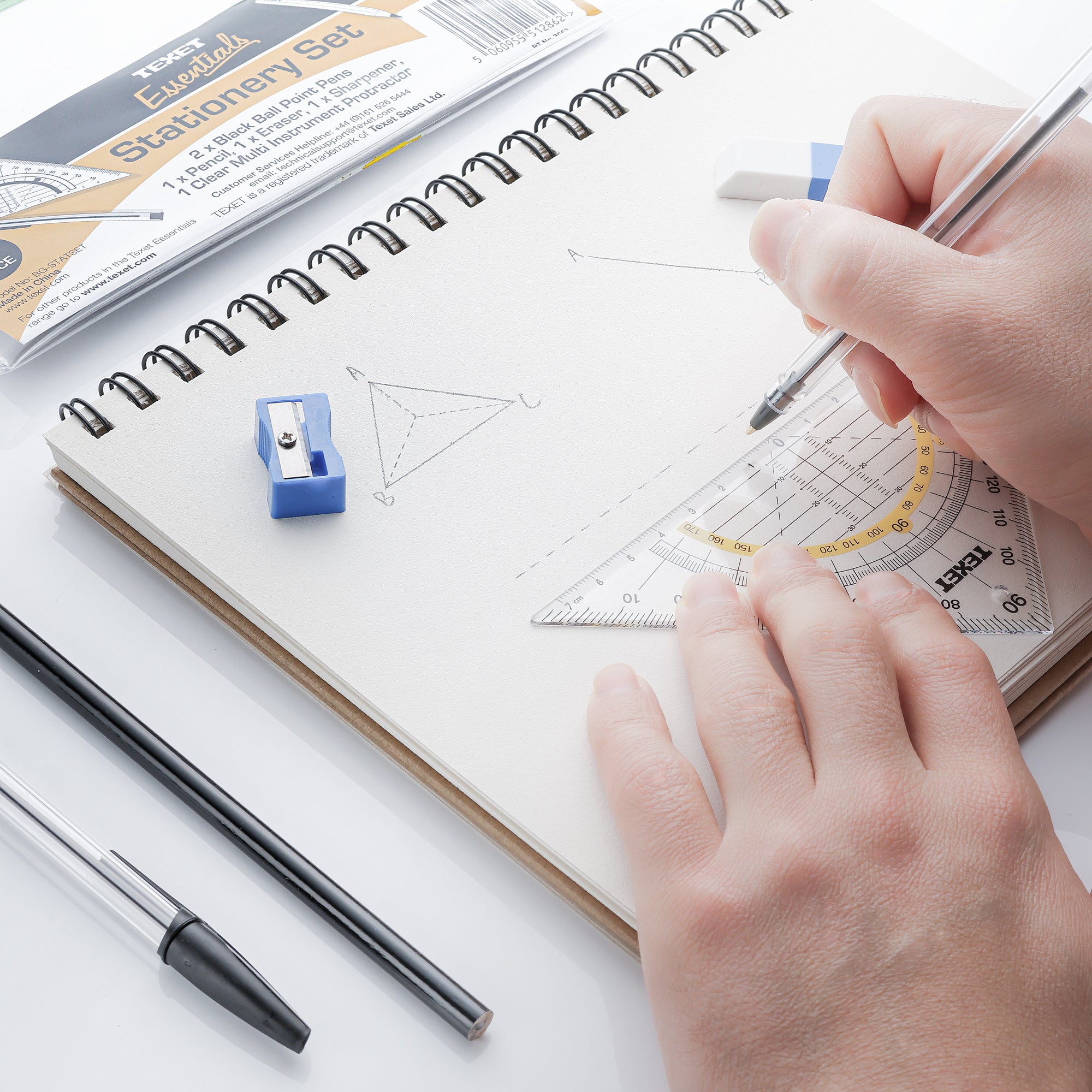 6 Piece Stationery Set Plastic Case