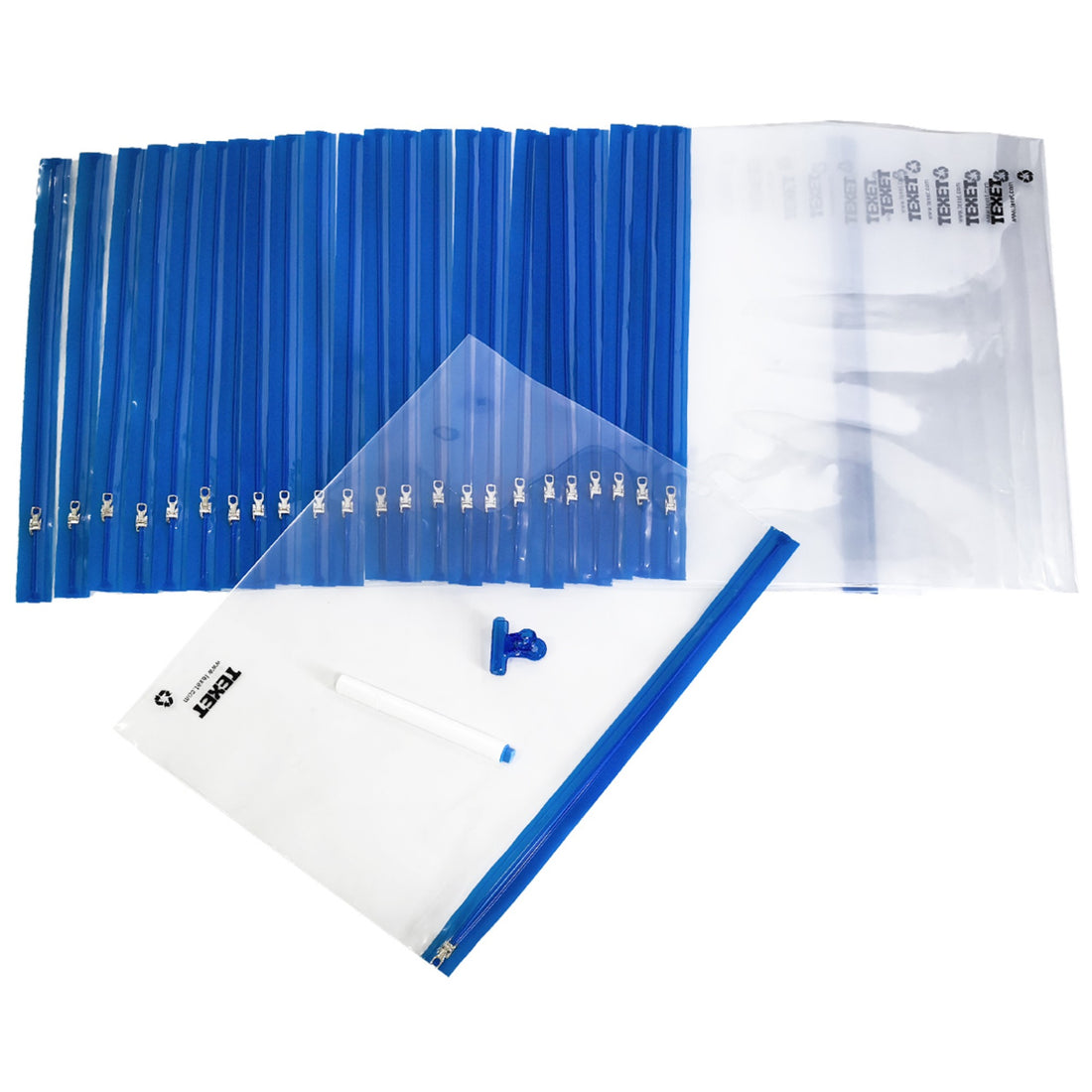 A4+ Blue Zipped Wallet, Pack of 25