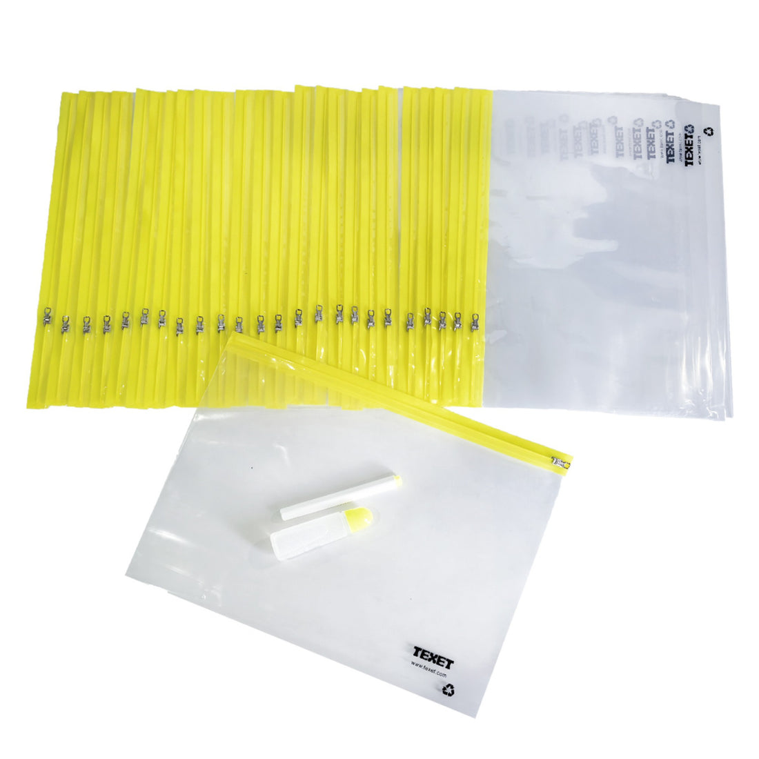 A4+ Yellow Zipped Wallet, Pack of 25