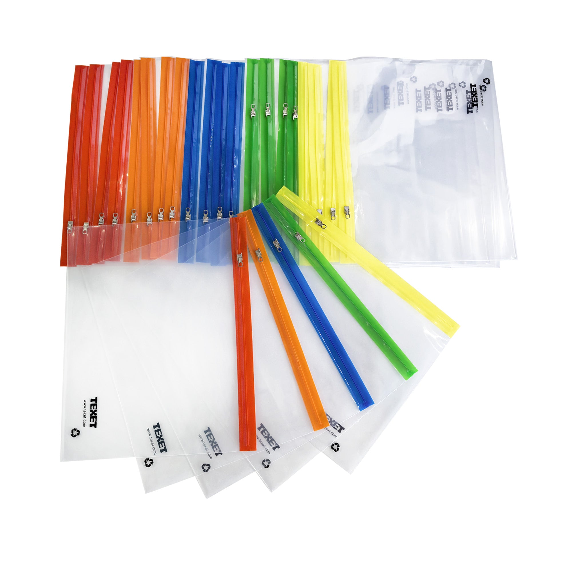 A4 Mix Colours Zipped Wallet, Pack of 25