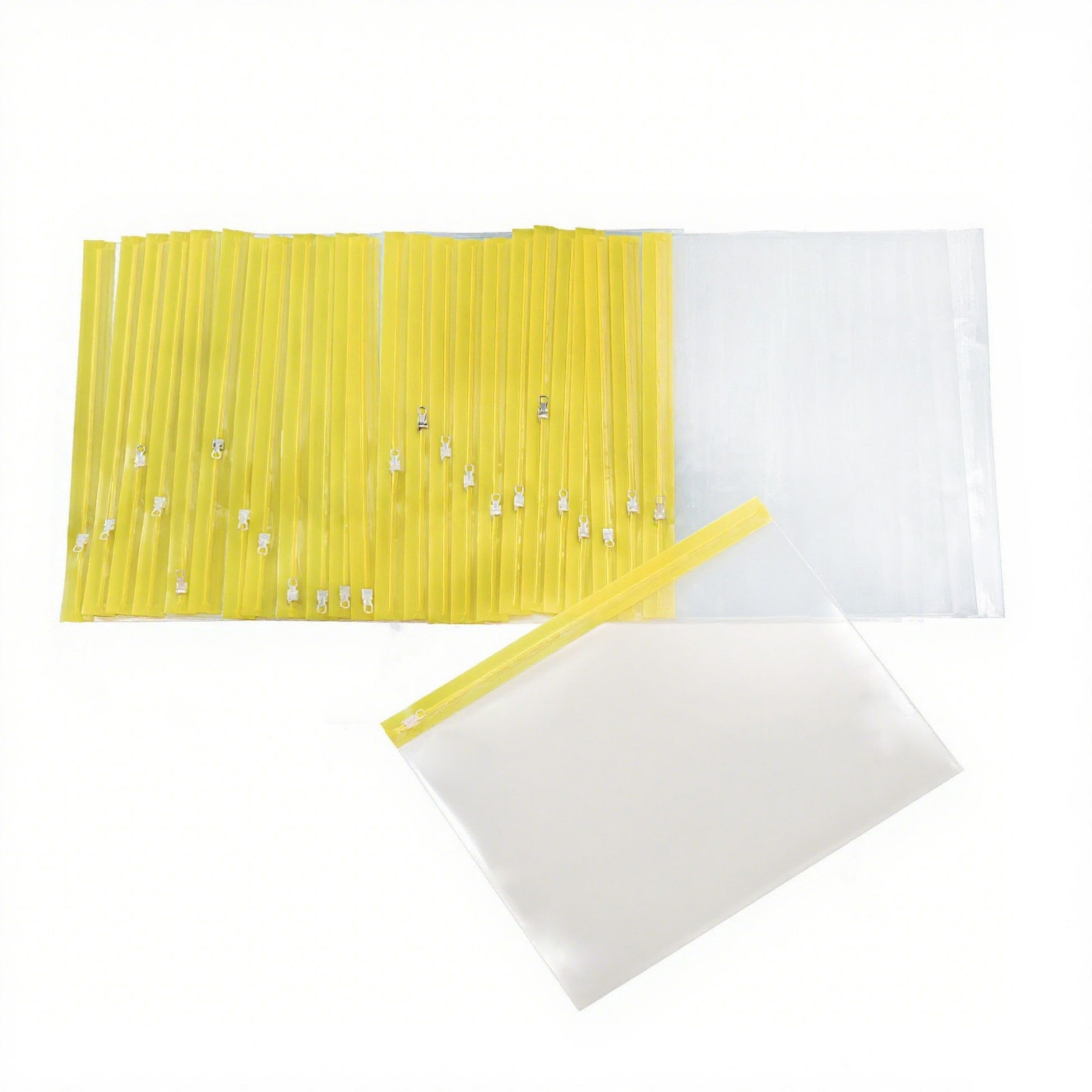 A4 Yellow Zipped Wallet, Pack of 25