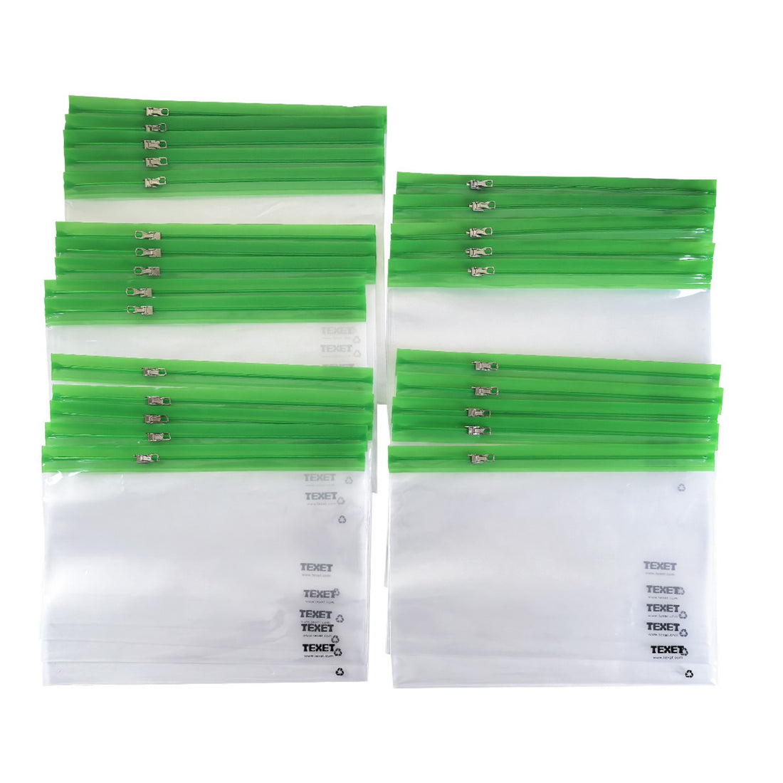 A5 Green Zipped Wallet, Pack of 25