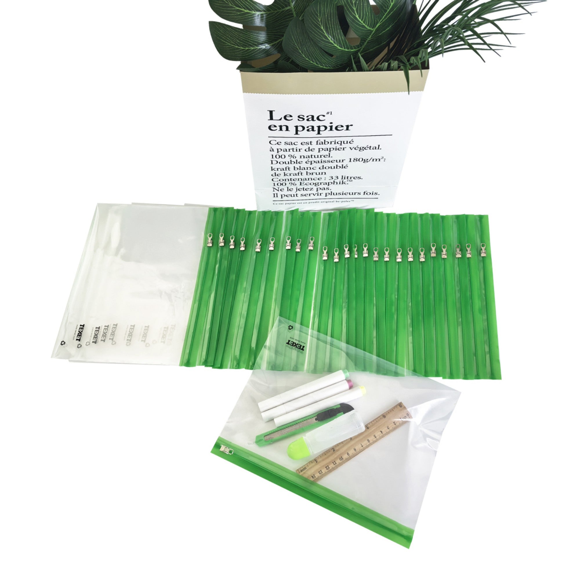 A5 Green Zipped Wallet, Pack of 25