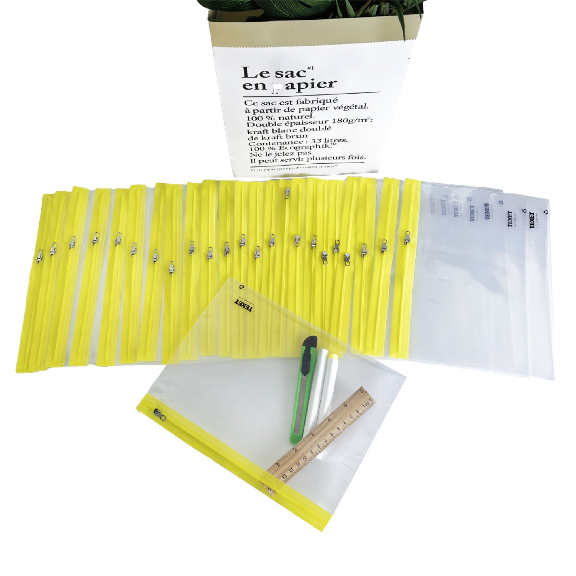 A5 Yellow Zipped Wallet, Pack of 25