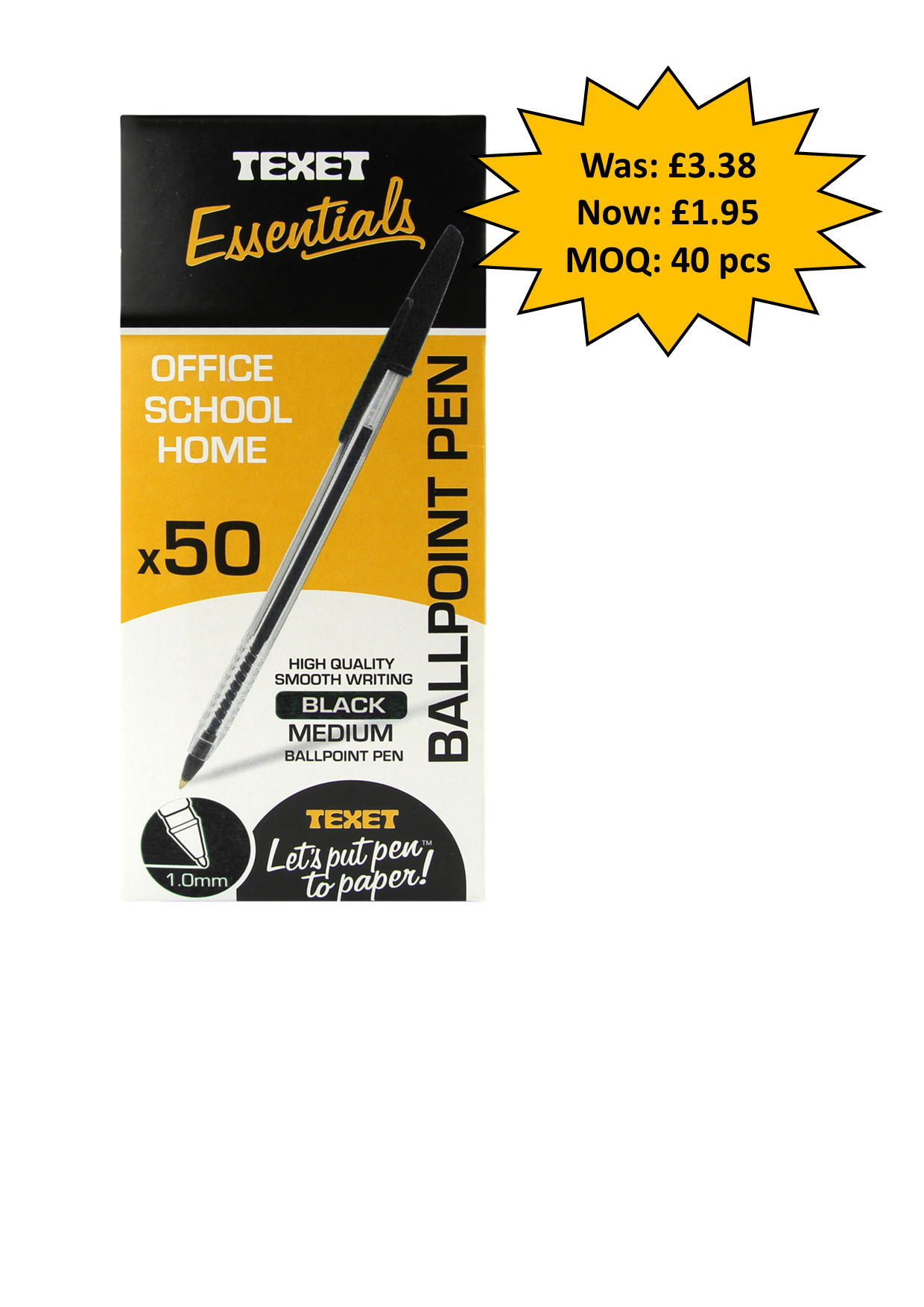Economy Ballpoint Pen Black, Pack of 50
