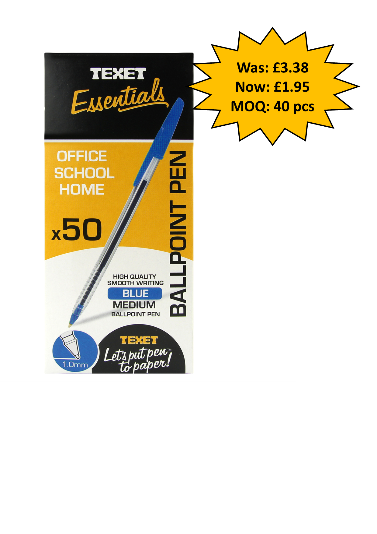 Economy Ballpoint Pen Blue, Pack of 50