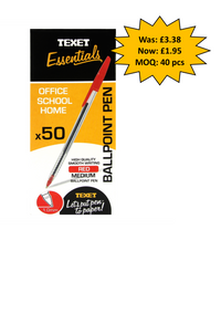 Economy Ballpoint Pen Red, Pack of 50
