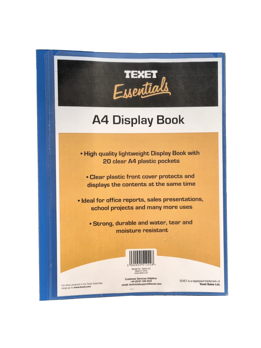 A4 Clear Display Book, 20 Pockets – www.texet.com