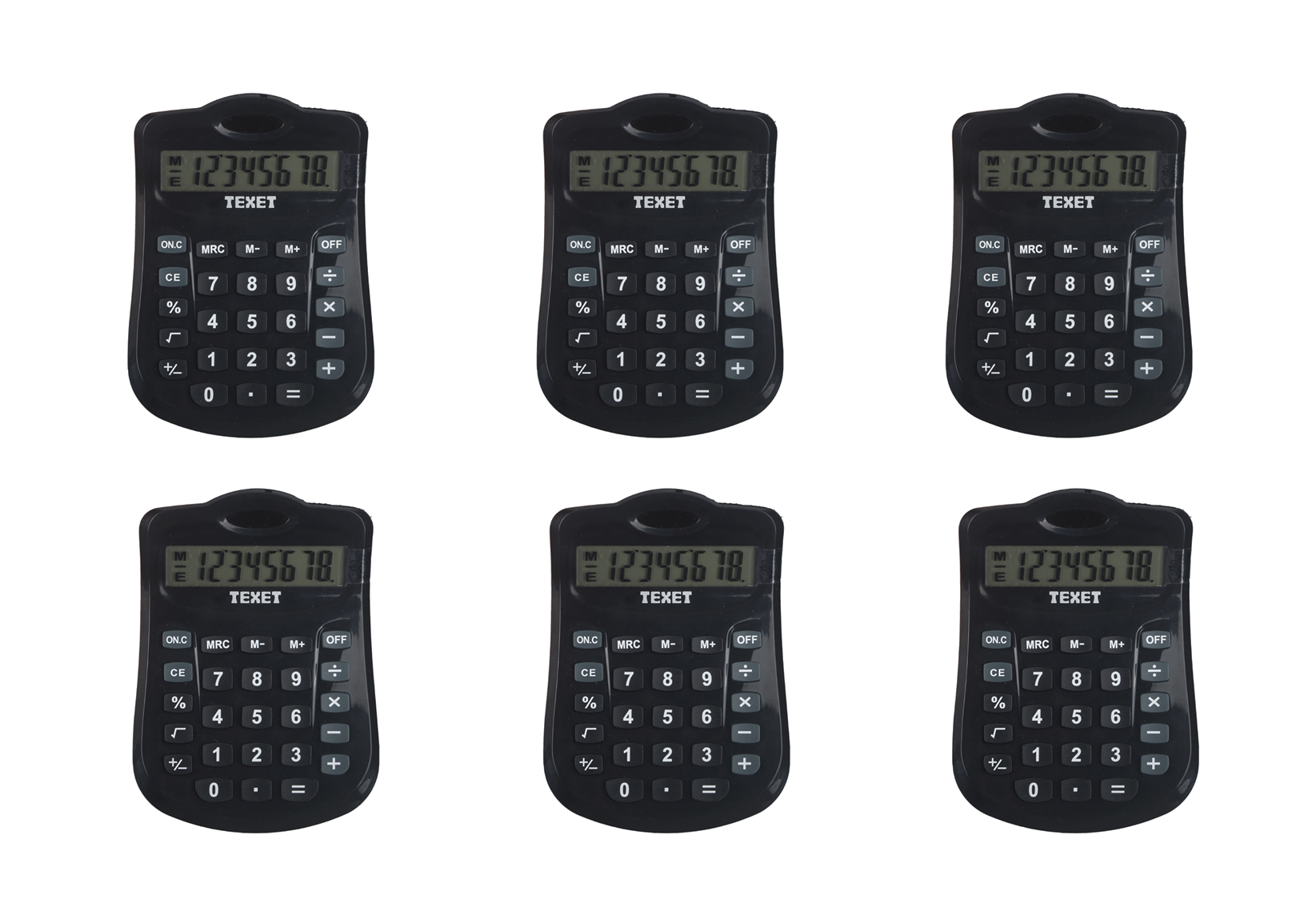 DV-8 PK6 Desktop 8 Digit Dual Powered Calculator, Pack of 6