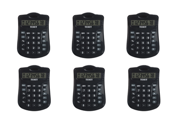 DV-8 PK6 Desktop 8 Digit Dual Powered Calculator, Pack of 6