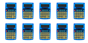 EDUC-8DPK10 Large 8 Digit Dual Powered Semi Desktop Calculator, Pack of 10