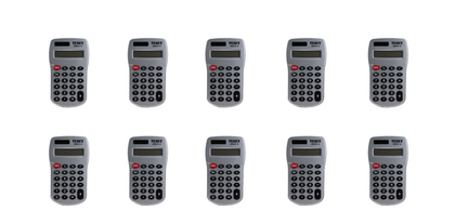 EDUC-8PK10 Large 8 Digit Dual Powered Pocket Calculator, Pack of 10
