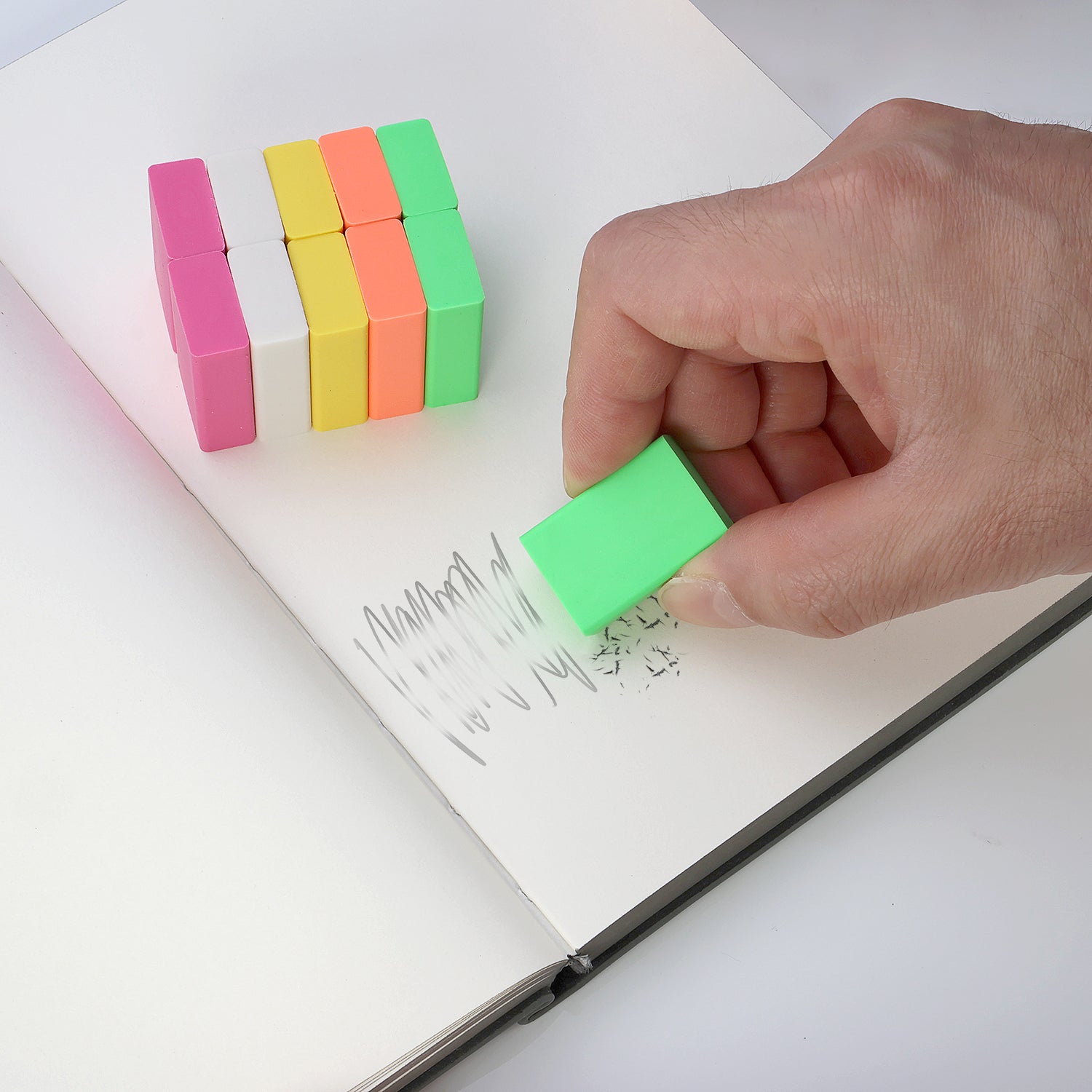 Mix Colours Plastic Eraser, Pack of 25