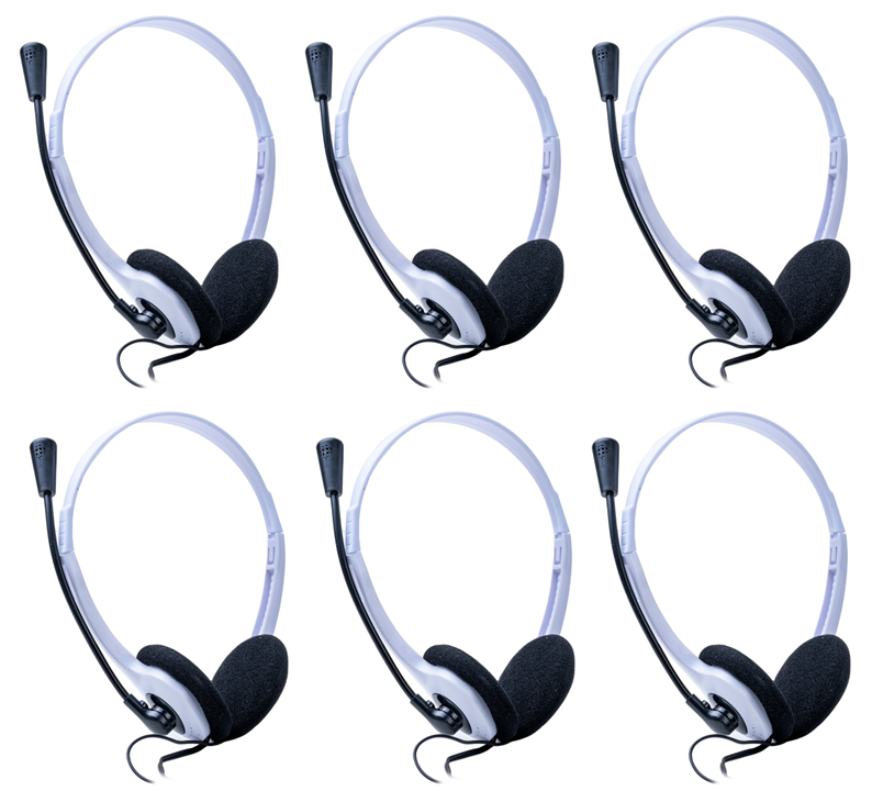 Lightweight Boom Headset, Pack of 6