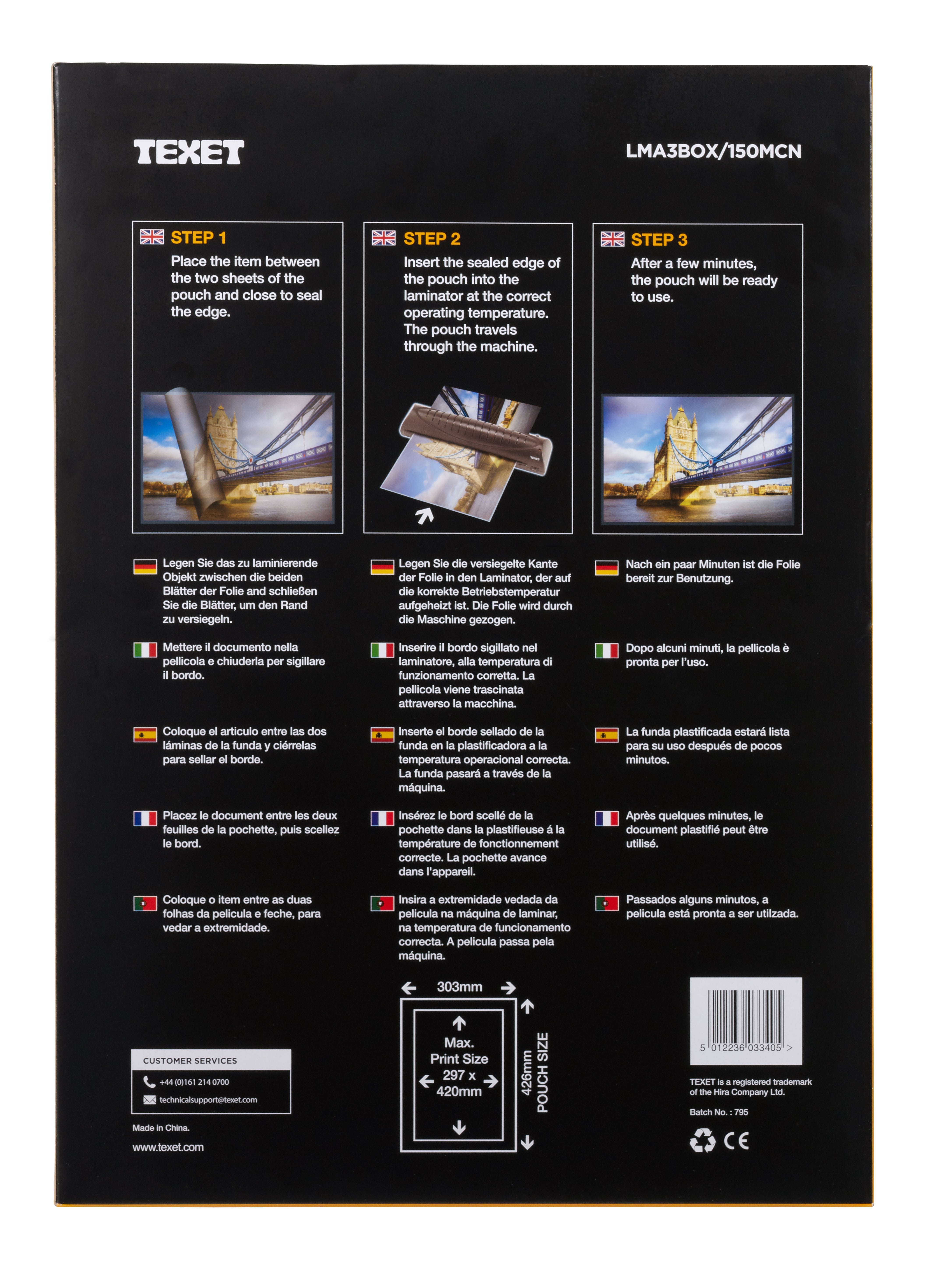 A3 Laminating Pouches 150 mcn, Pack of 100