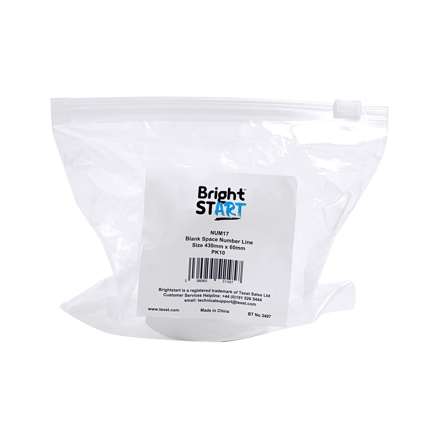 Blank Space Number Line 430 x 60mm, Pack of 10