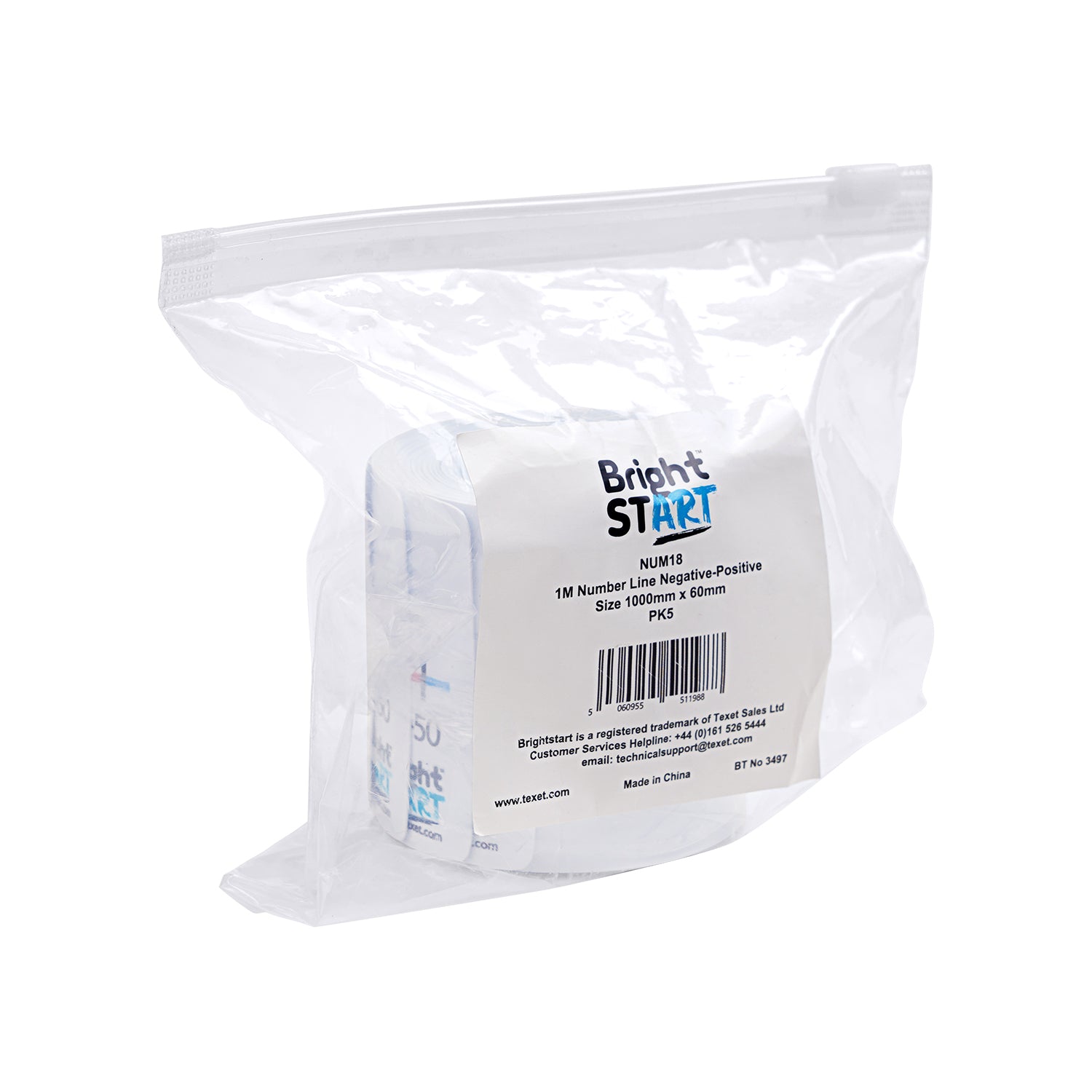 1M Number Line Negative-Positive, Pack of 5