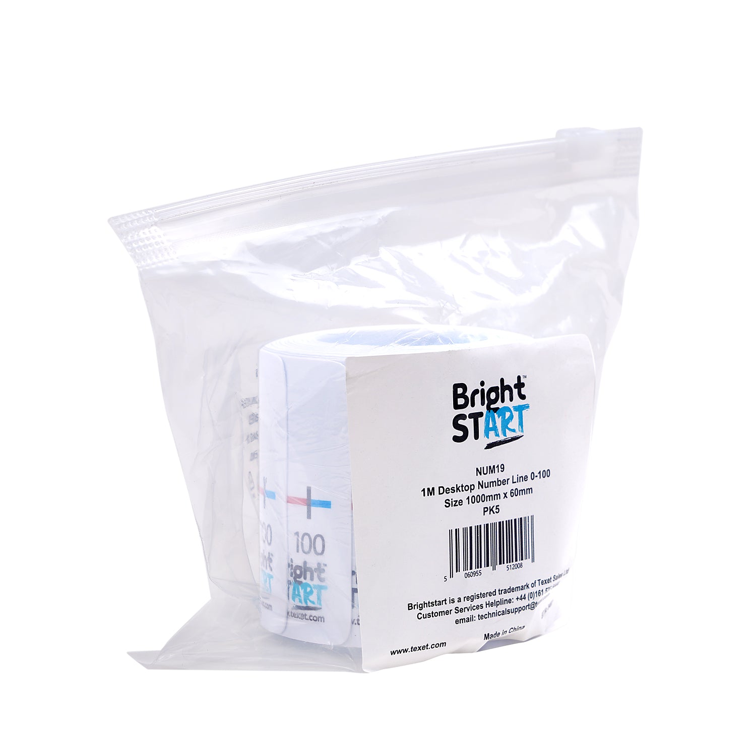 1M Desktop Number Line 0-100, Pack of 5