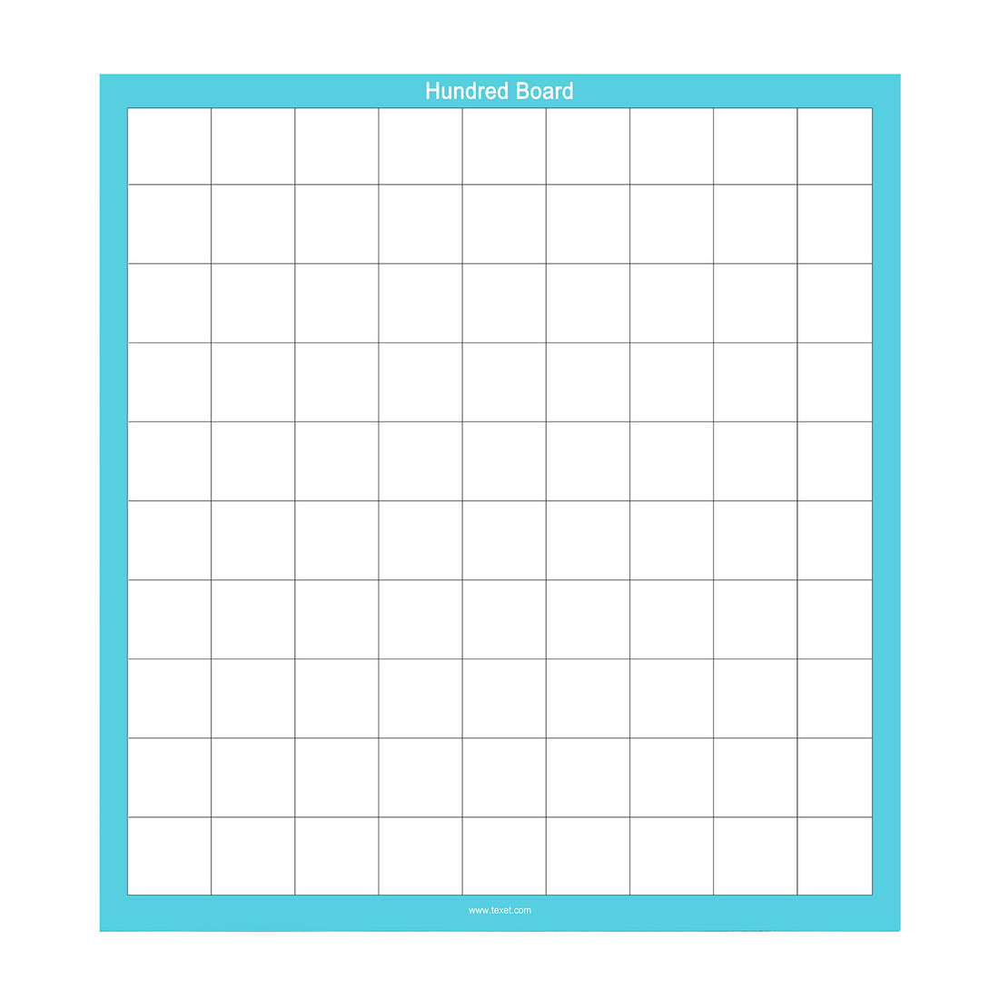 Blank Hundred Board Chart – 1-100 Math Grid for Counting, Skip Counting & Number Patterns