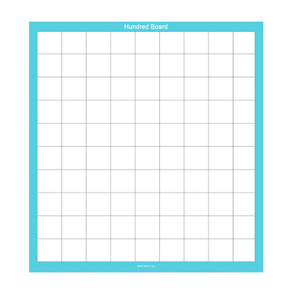 Blank Hundred Board Chart – 1-100 Math Grid for Counting, Skip Counting & Number Patterns