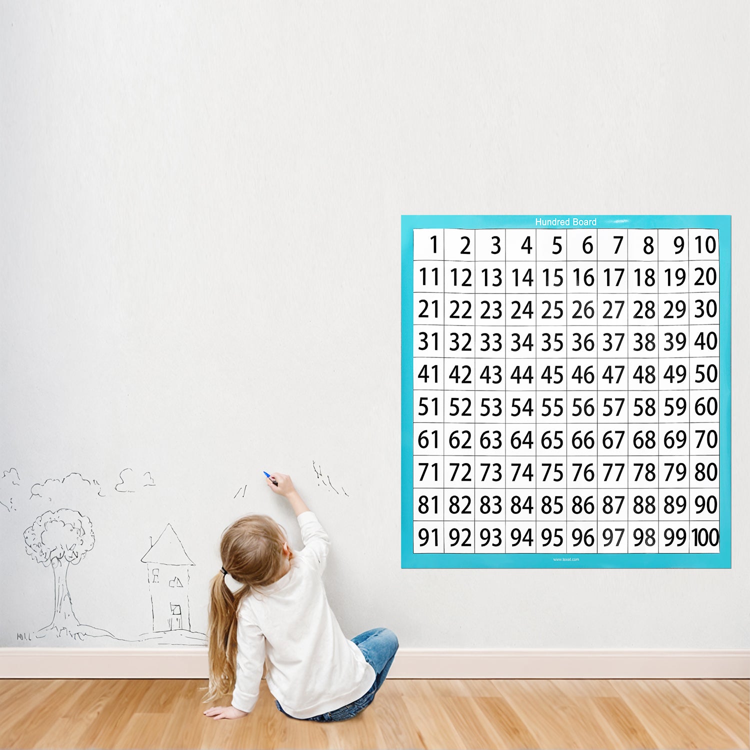 Blank Hundred Board Chart – 1-100 Math Grid for Counting, Skip Counting & Number Patterns