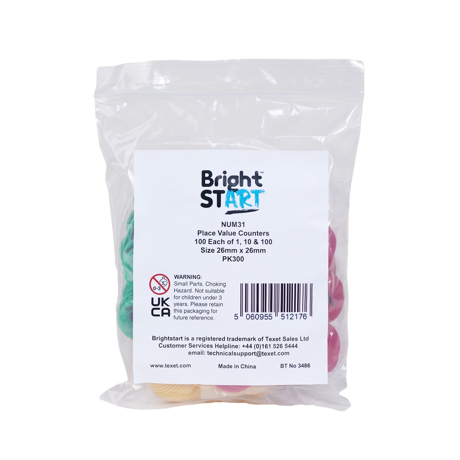 Place Value Counters Number One, Ten & One Hundred Set, Pack of 300