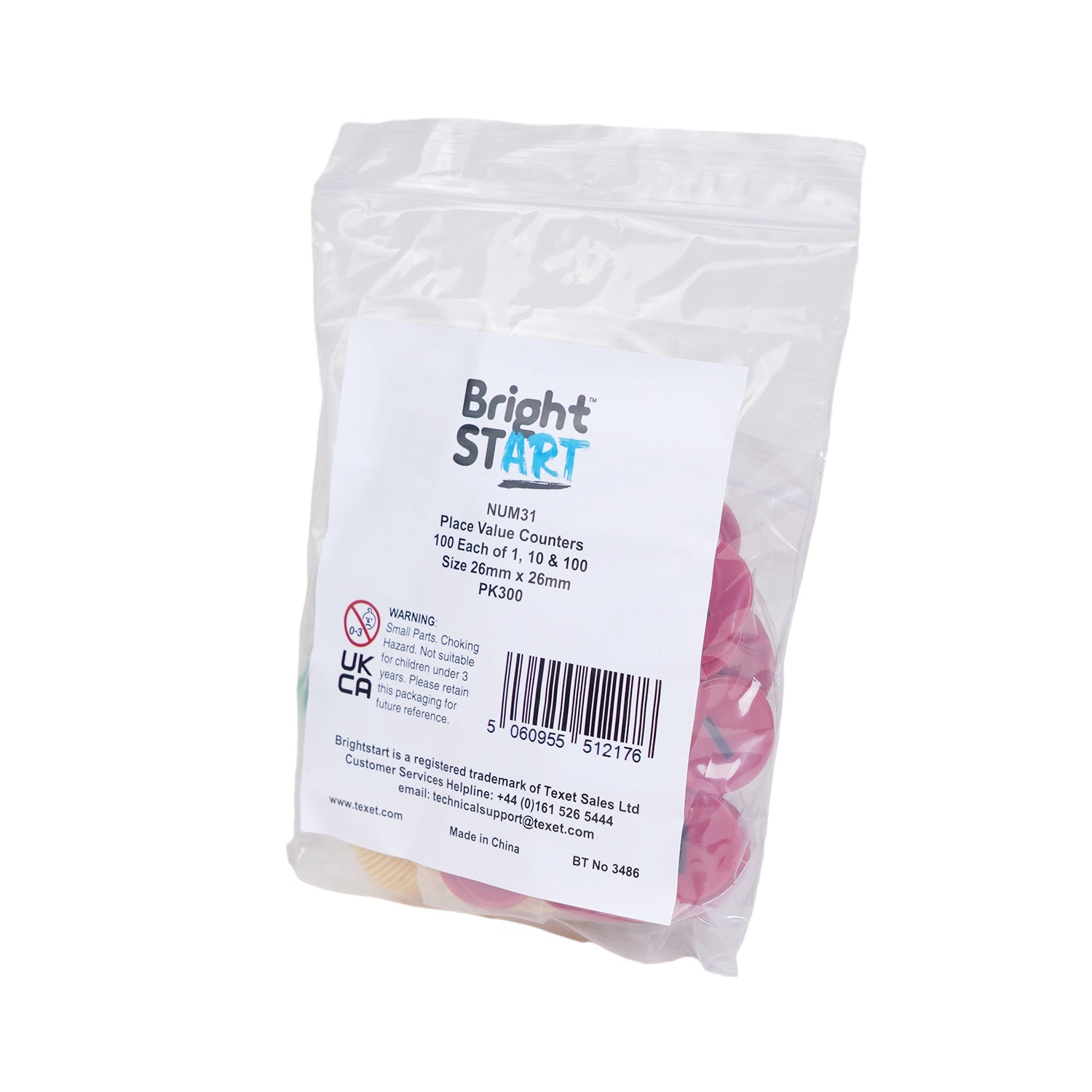 Place Value Counters Number One, Ten & One Hundred Set, Pack of 300