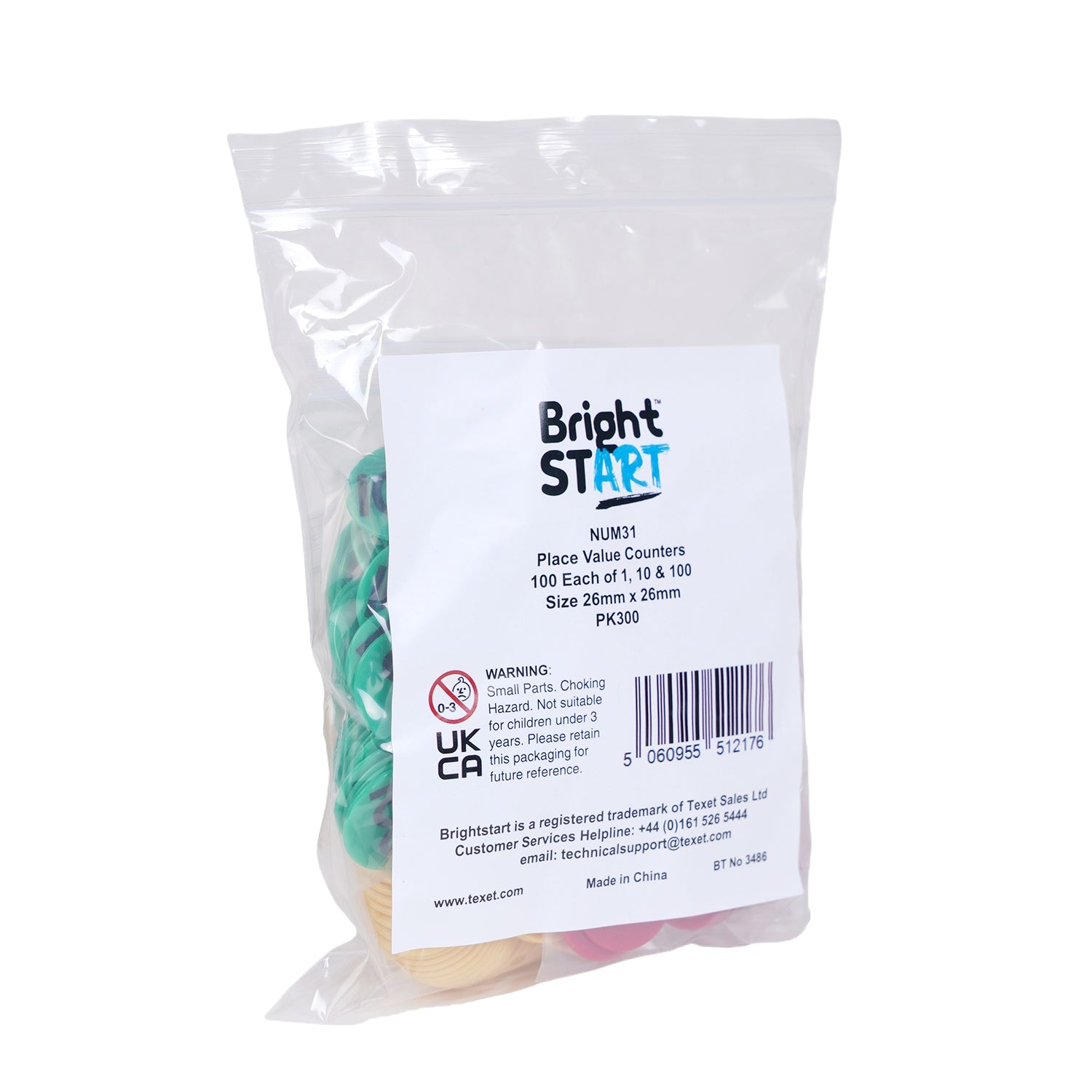 Place Value Counters Number One, Ten & One Hundred Set, Pack of 300