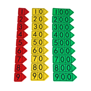 Mini Plastic Place Value Arrows 27 Pieces Set, Pack of 30 Sets