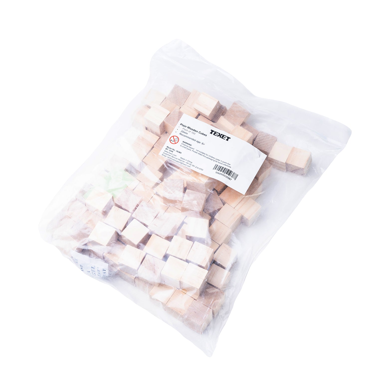 Plain Wooden Cubes, Pack of 100