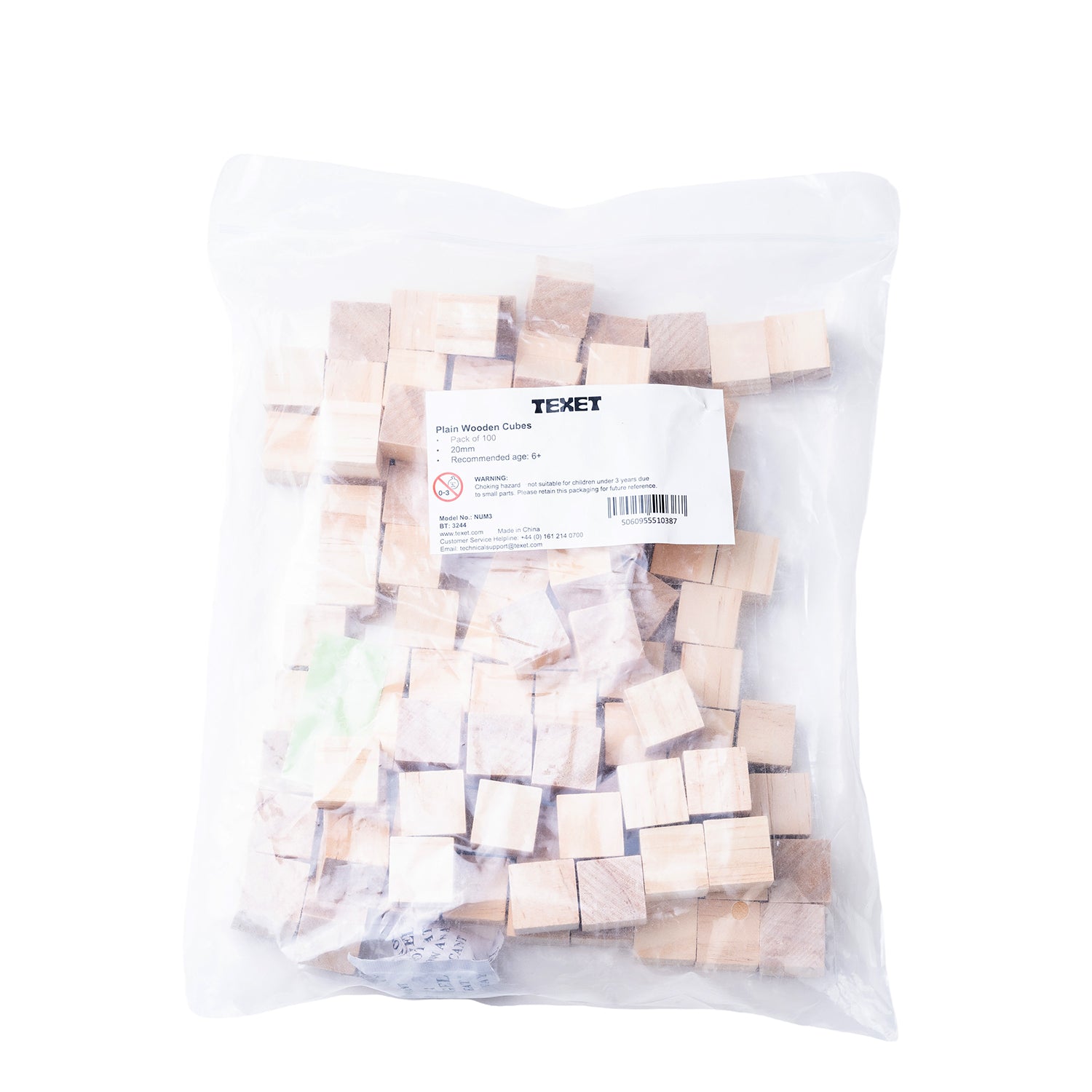 Plain Wooden Cubes, Pack of 100