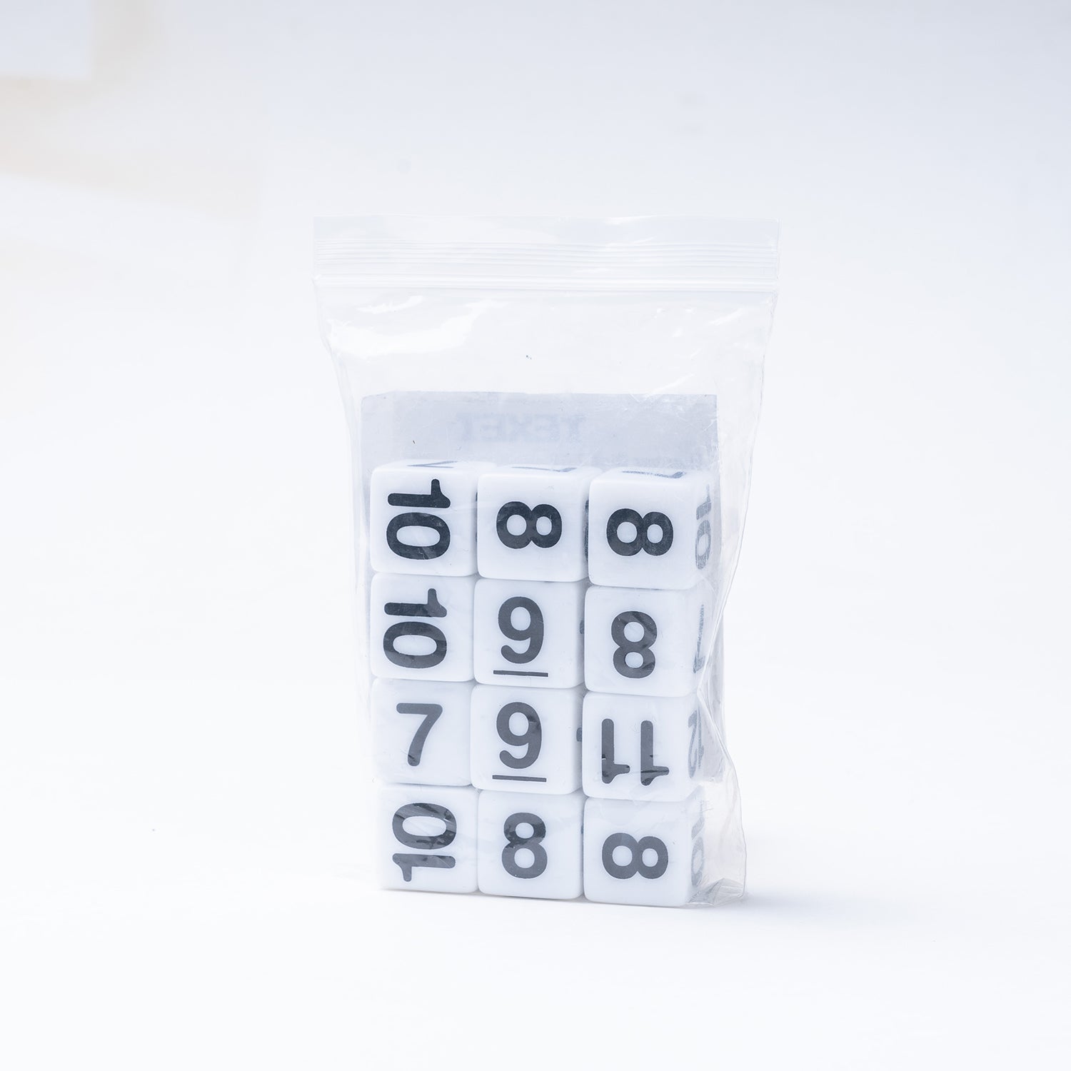 Number Dice 7 to 12, Pack of 12