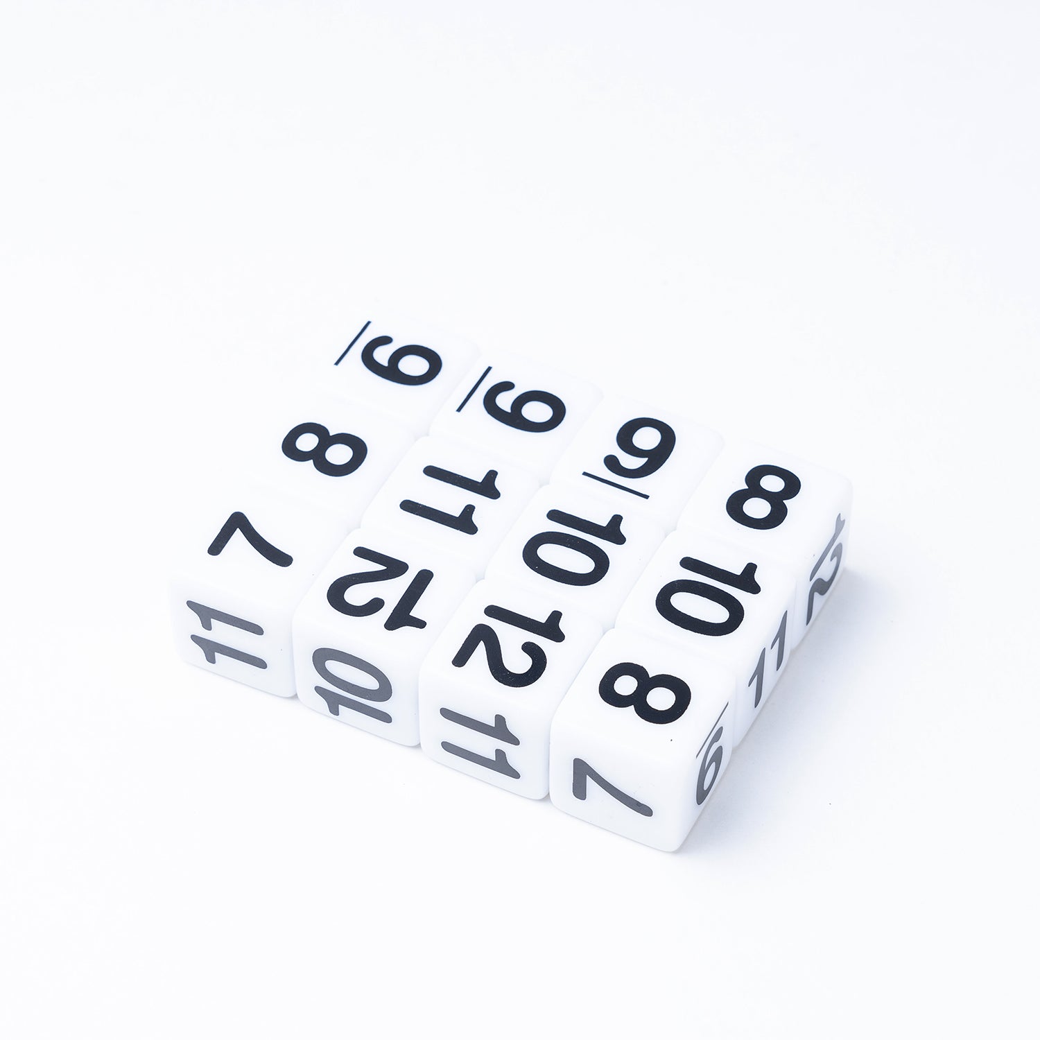 Number Dice 7 to 12, Pack of 12