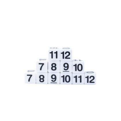 Number Dice 7 to 12, Pack of 12