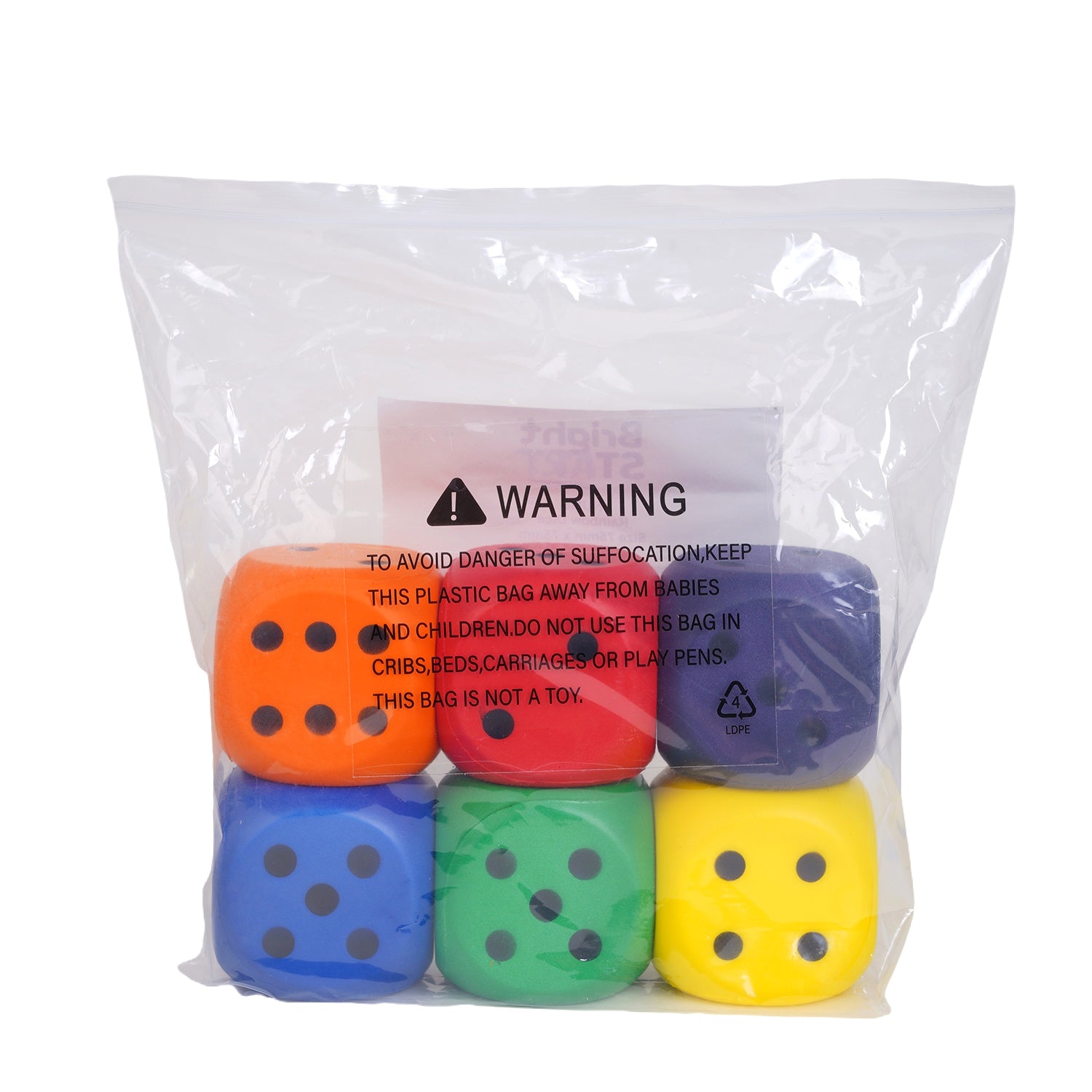 Jumbo Rainbow Dice, Pack of 6