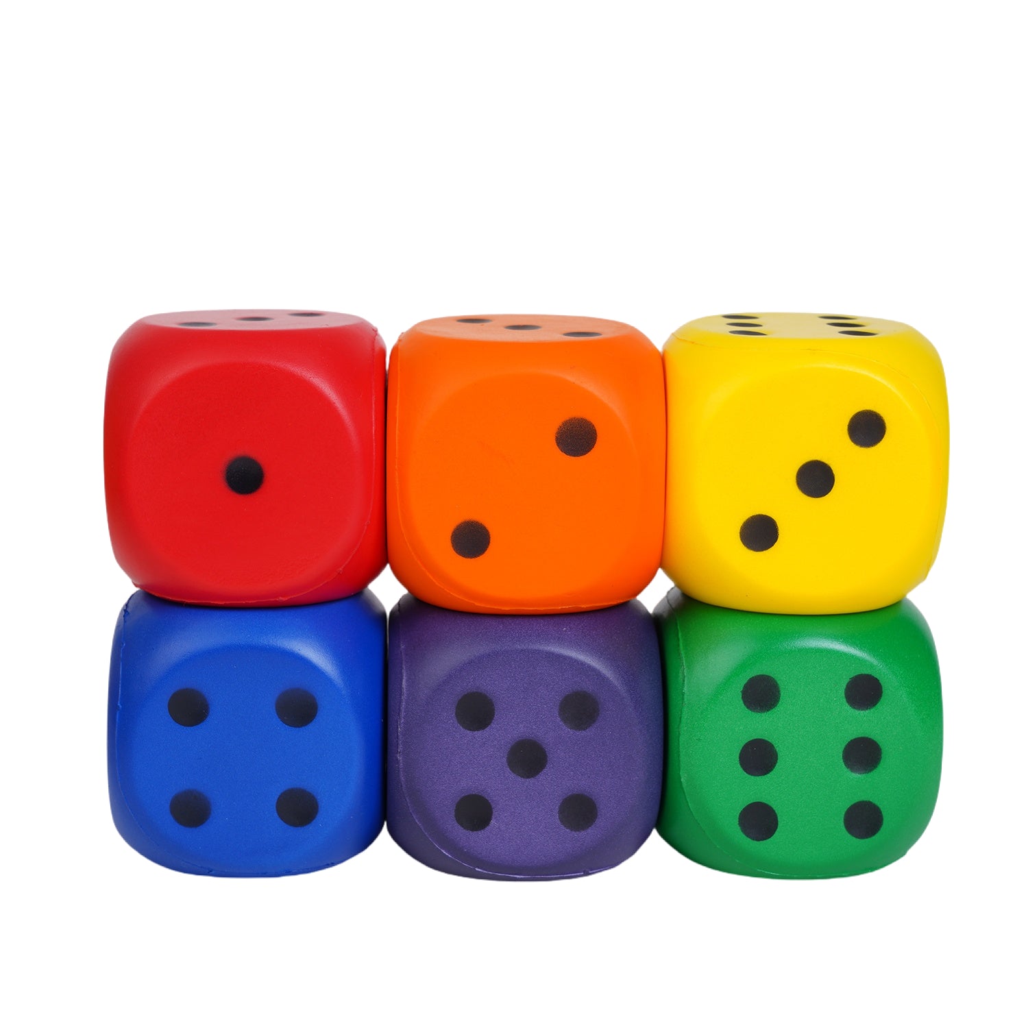 Jumbo Rainbow Dice, Pack of 6