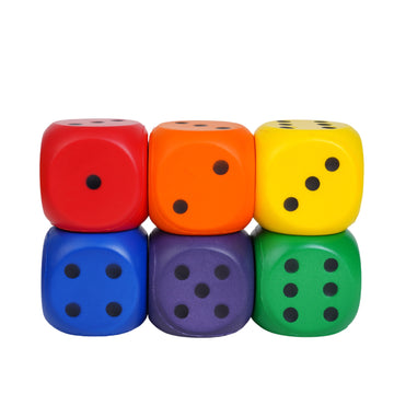 Jumbo Rainbow Dice, Pack of 6