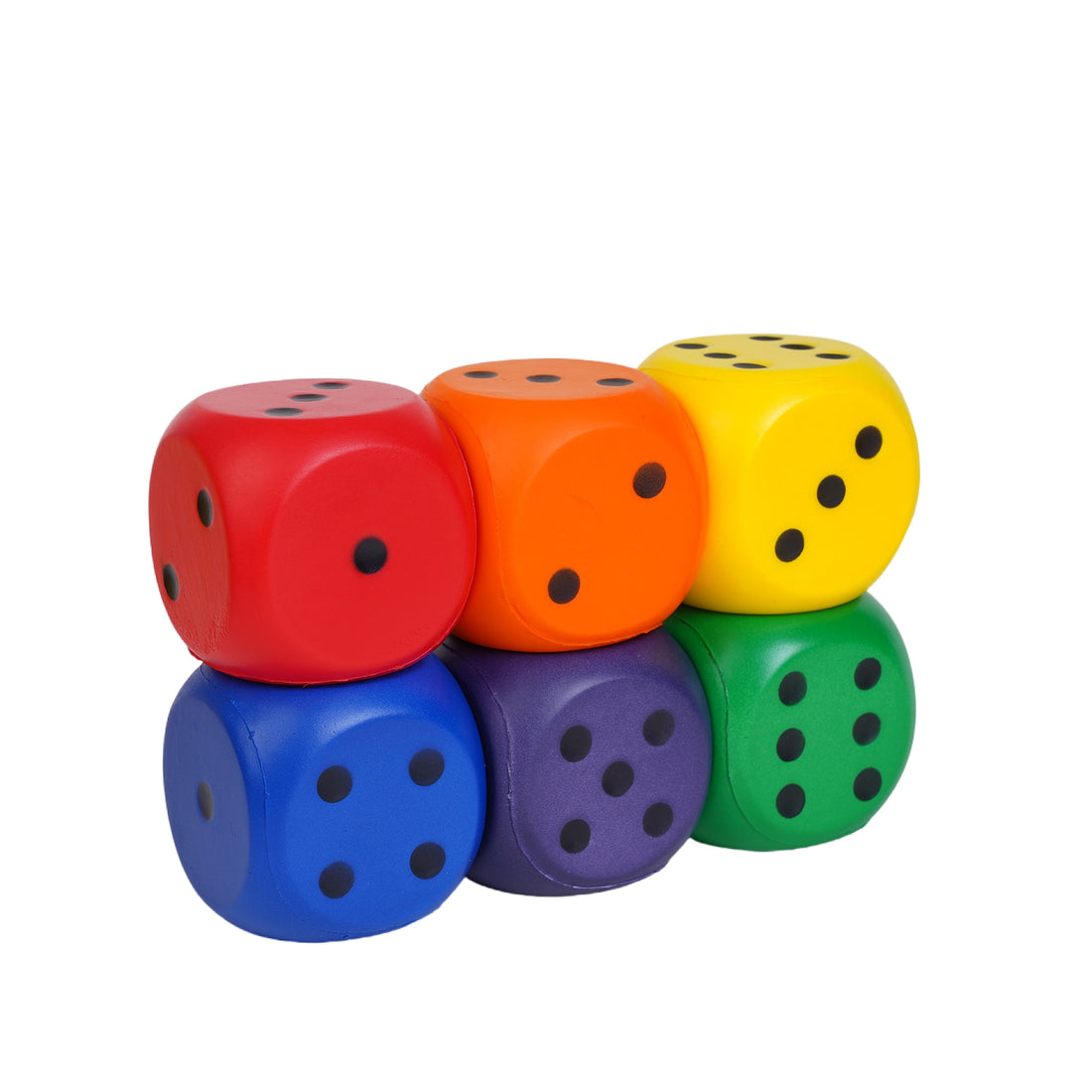 Jumbo Rainbow Dice, Pack of 6