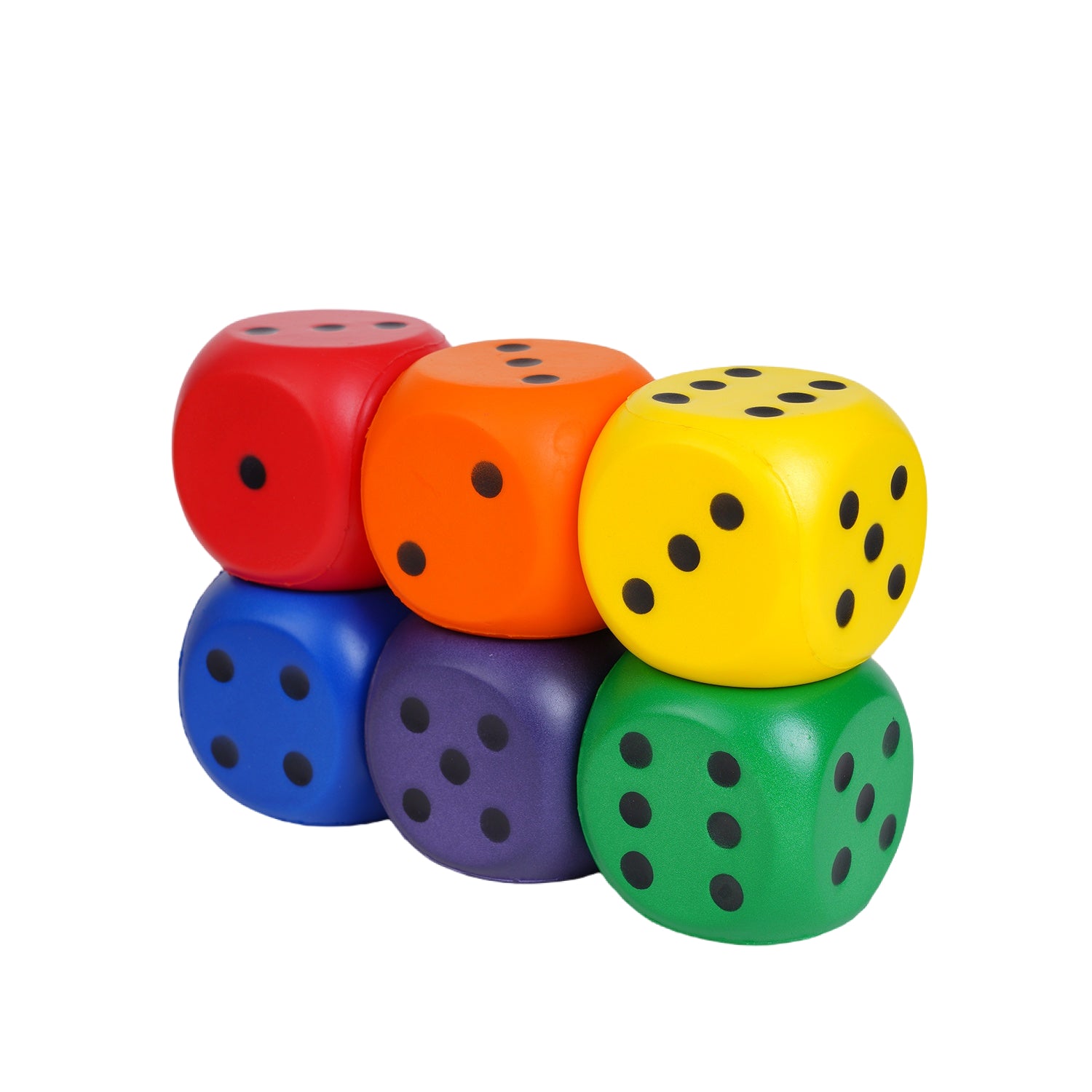 Jumbo Rainbow Dice, Pack of 6