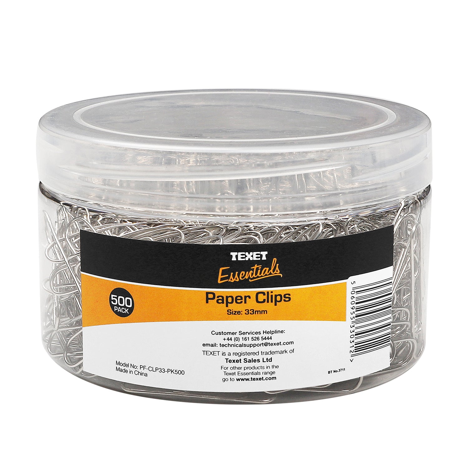 Plain Metal Paper Clips, Pack of 500