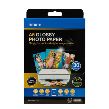 A5 Glossy Photo Paper, Pack of 30