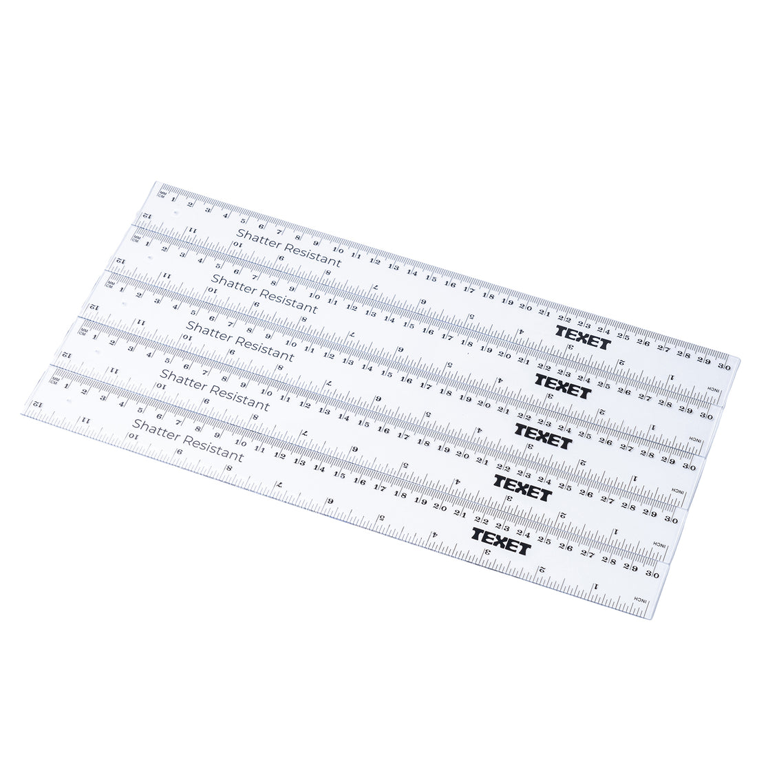 Clear Ruler 30cm, Pack of 100 in cm / inches