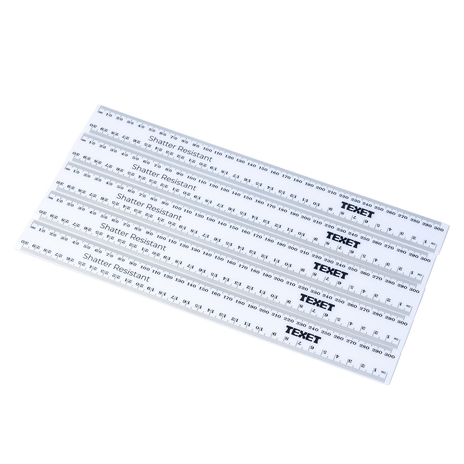 White Ruler, Pack of 100 in cm / mm