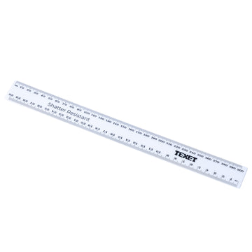 White Ruler, Pack of 100 in cm / mm